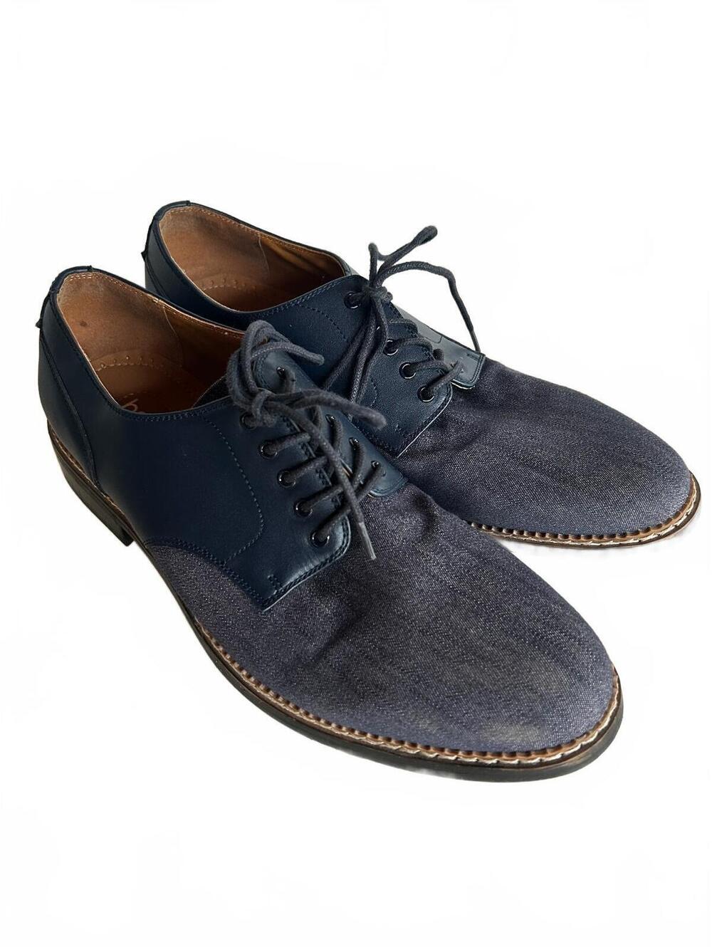Bar III Jake Denim Plain Toe Oxfords Men's 10M Navy Smart Casual NWOT